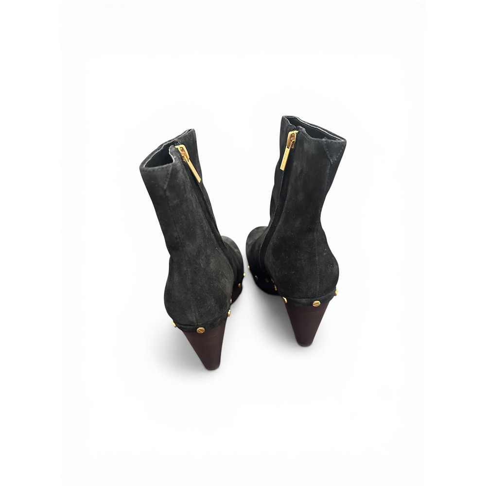 Veronica Beard Black Suede Studded Platform Clog Ankle Boots Water Repellent 9M - Picture 6 of 10